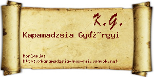 Kapamadzsia Györgyi névjegykártya